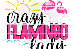 Crazy Flamingo Lady - 2 Flamingos SVG Product Image 2