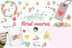 Floral unicorn graphics and illustrations Product Image 1