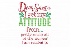 Dear Santa Christmas SVG File, SVG Files for Cameo and Cricut Design Space, Iron on Decal, Printable Transfer, DXF Commercial Use, Product Image 1