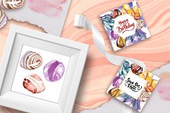 Semiprecious stone watercolor PNG set   Product Image 2