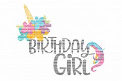 Unicorn Birthday Girl SVG Files Cut Files Heat Transfer Vinyl Scrapbooking Stencil EPS DXF Silhouette Cameo Cricut Commercial Use Product Image 1