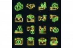 Bribery icon set vector neon Product Image 1