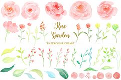 Watercolor Flower Collection Rose Garden, Watercolor Clipart Product Image 2