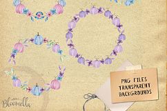 Pumpkin Huge Kit Pink Blue Watercolor Clipart Fall Package Product Image 3