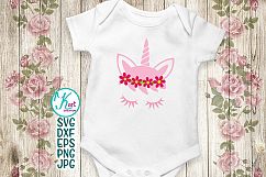 Unicorn face horn girl bundle svg dxf cutting files clipart Product Image 8