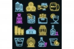 Whisky icon set vector neon Product Image 1