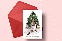 Fashion illustration - Christmas Girl 6 - Dark Skin Product Image 5