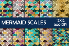 Glitter Mermaid Scales Digital Paper Product Image 1