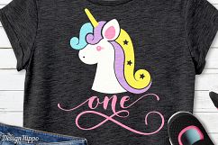 One Unicorn SVG, Unicorn PNG, Birthday SVG, Unicorn Birthday Product Image 2