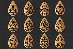 Earring svg, Earring Templates , Jewelry, Pendant SVG, Teardrop with hole cut files Product Image 1