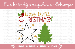 Countdown Svg, Christmas Svg, Santa Svg, Star Svg Product Image 3