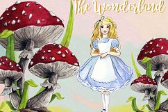Alice in Wonderland Watercolor Clipart Images Product Image 3