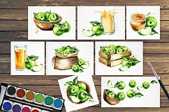 Green Apple. Watercolor collection Product Image 8