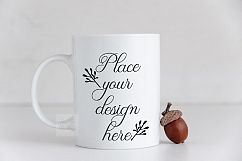 White coffee mug mockup Halloween autumn fall september 11oz Product Image 1