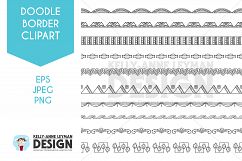 Doodle Digital Border clipart, Digital Frame, Seamless Product Image 1