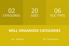 110 Avatars &amp; Emoticons Line Inverted Icons Product Image 3