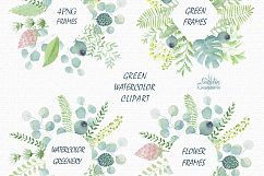 Big green set in watercolor Product Image 6