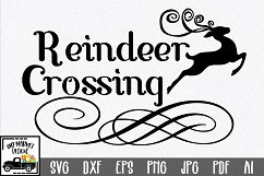 Christmas SVG Cut File - Reindeer Crossing SVG DXF PNG EPS Product Image 1