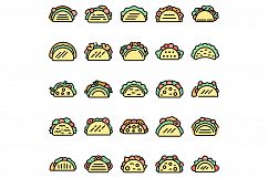 Tacos icons set vector flat Product Image 1