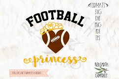 Football princess with crown in SVG,DXF,PNG,EPS,PDF format Product Image 1