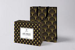 8 Seamless Art Deco Patterns - Black &amp; Gold Set 1 Product Image 2