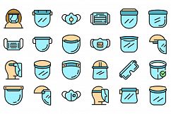 Face shield icons set vector flat Product Image 1