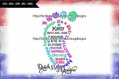 Baby girl cutting file in foot shape, in Jpg Png SVG EPS DXF for Cricut &amp; Silhouette, baby girl svg, new born svg, glass block svg, girl svg Product Image 1