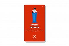 Public Speaker Woman Speaking From Tribune Vector Product Image 1