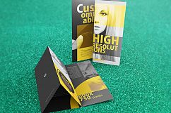 16 X 9 Four Panel Roll Fold Brochure Mockup Product Image 4