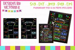 DIY Birthday Chalkboard, SVG, DXF, PNG, PSD Product Image 1