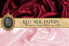 16 Red Luxury Silk Satin Cloth Texture Digital Papers Product Image 1