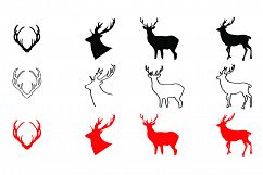 AA41- Deers- Antlers - SVG cut file - Deer - Antlers, Bundle Product Image 1