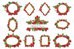 Raspberry frames watercolor clip art pack, Raspberry fruit Product Image 1