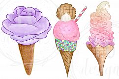 Watercolor Ice Cream Clip Art, Watercolor Graphics, Ice Creams Clipart Product Image 4