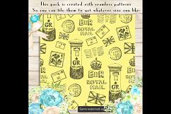100 Seamless Black Vintage Royal Mail Digital Papers Product Image 2