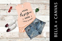 Peach Bella Canvas 8803 Tank Top Beach Vest Apparel Mockup Product Image 1