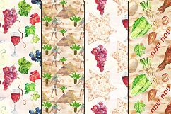 Watercolor Happy Passover seamless digital paper pack Product Image 2
