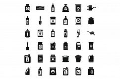 Organic fertilizer icons set, simple style Product Image 1