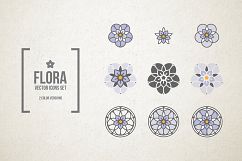 Stained Glass Flowers. Vector icons. Product Image 1