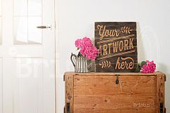Woodsign pallet wood mockup - clean bright interior Product Image 5