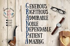 Grandpa Acronym Cut File and Printable in SVG, DXF, PNG Product Image 1
