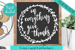Fall clip art, farmhouse svg, fall, wreath, give thanks Product Image 1
