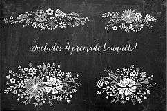 Chalkboard Floral Design Kit, AI PNG Product Image 6