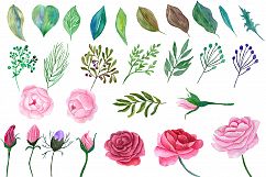 Watercolor roses clipart Product Image 2
