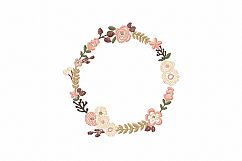 Floral Wreath Font Frame Monogram Design - EMBROIDERY DESIGN FILE - Instant download - Vp3 Hus Dst Exp Jef Pes formats hoop 4x4 5x7 6x10 Product Image 6