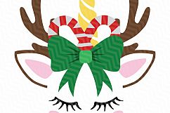 Christmas Face Unicorn SVG Product Image 3