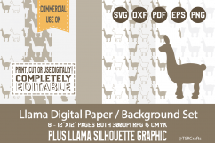 Llama-12 x 12 Digital Scrapbook Paper/backgrounds set of 8 Product Image 1