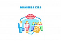 Business Kiss Vector Concept Color Illustration Product Image 1