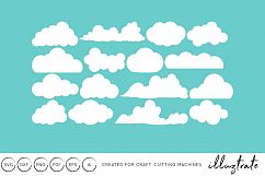Clouds SVG Cut File - DXF - Craft Cutting Files Product Image 1
