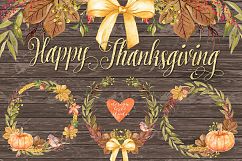 Watercolor Happy Thanksgiving cliparts Product Image 5